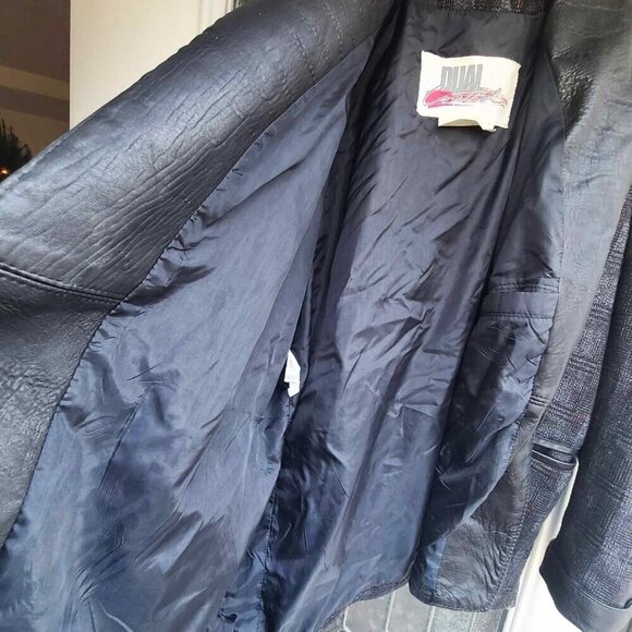 Vintage Dual Control Wool Blend & Leather Mens Jacket Grandpa Downtown Coat MED - Picture 4 of 9
